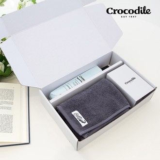 크로커다일 3단 레터링 슬림 암막 우양산+심플 호텔 수건 [판촉물 답례품 기념품 선물세트]